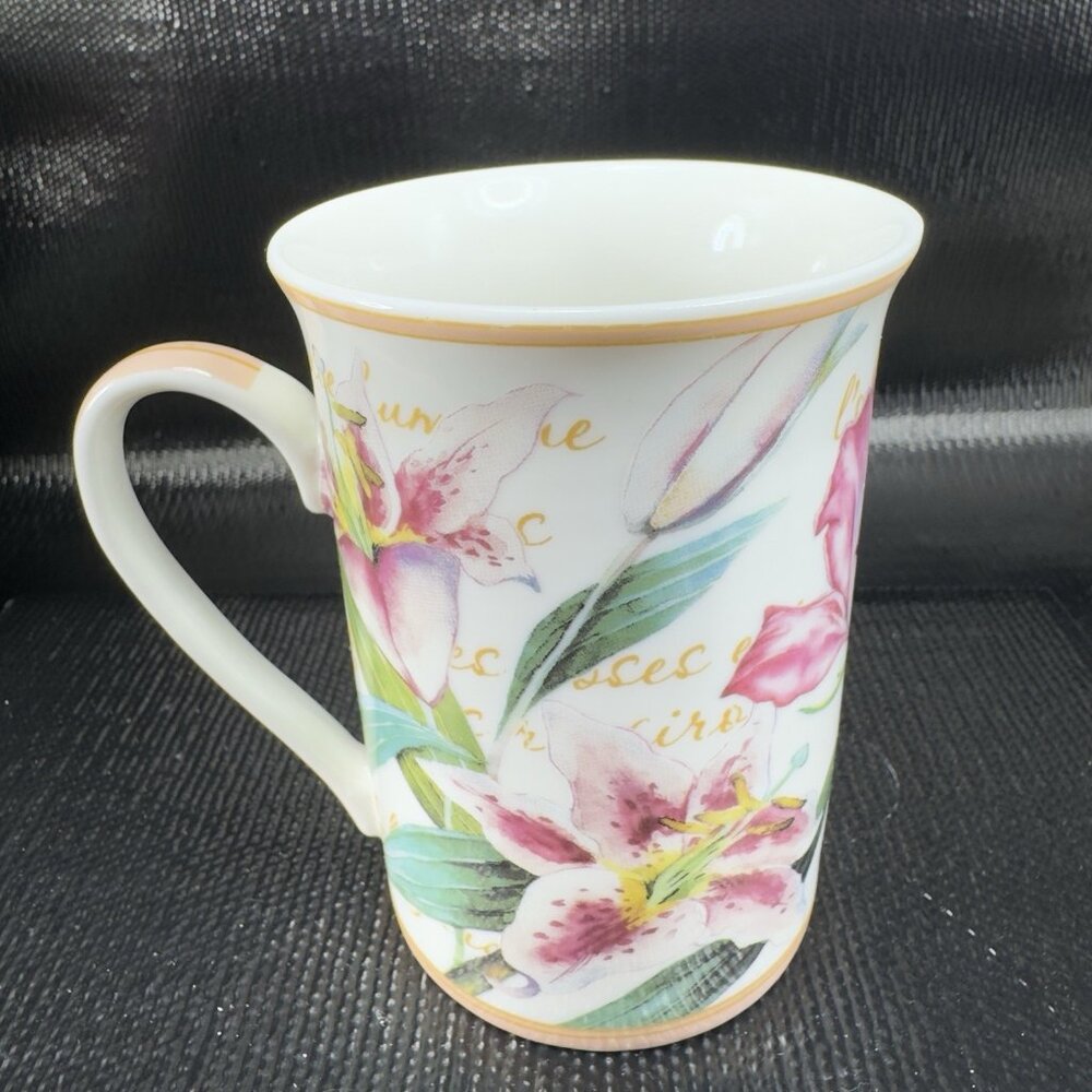 Kent Pottery Tiger Lilly Coffee Mug Cup Floral Coffee Mug Bone China Porcelain‎